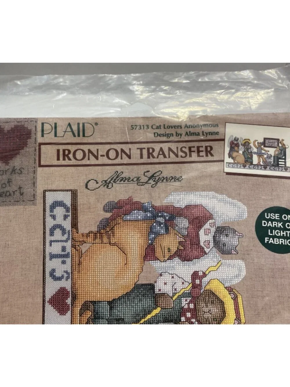 Cat Lovers Anonymous Iron-On Transfer by Plaid Enterprises #57313 - NEW (Read)